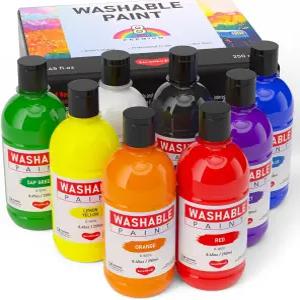 스몰부디 8가지 색상의 대형 세탁 가능한 용 페인트 세트 8.45온스 250ml 미술 공예 DIY 포스터 및 핑거