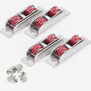 샷시부속 창문 부품 4PCS 7788 플랫오목 도어 풀리 이중 슬라이드 침묵 강철