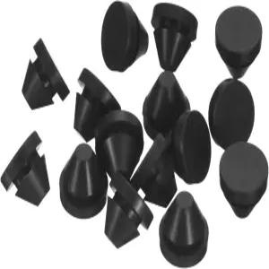 uxcell 15pcs 실리콘 플러그 910mm 구멍 고무 원형 스냅인 금속 튜브 방수 가구 끝 캡 삽입용 검은색