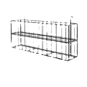 TV 스탠드 행잉 정리 티비거치대 선정리 바스켓 블랙