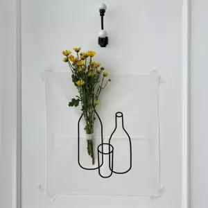 월행잉 화병 드로잉 패브릭 포스터. 포스터 벽장식 벽데코 셀프인테리어 방꾸미기