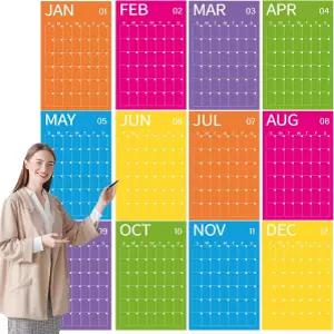 24인치 x 16인치 2026년 대형 월 캘린더 날짜 미정 12개월 플래너 드라이 지우기 재사용 가능한 빈 새해