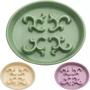 KIENTESTAR 슬로우 피더 개 볼 빠른 먹는 사람을 위한 06컵 세라믹 사료 접시 소형 품종 작은 고양이를