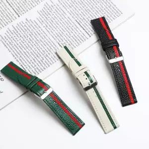 [RIZPICK]갤럭시워치6클래식 스트라이프 리얼 소가죽밴드 스트랩 시계줄 43mm