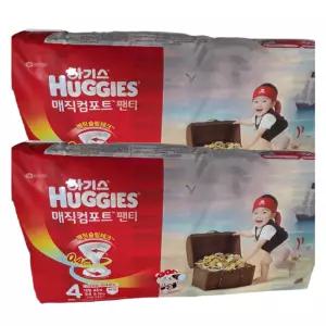 하기스 매직컴포트 기저귀 4단계 팬티형 공용 92매