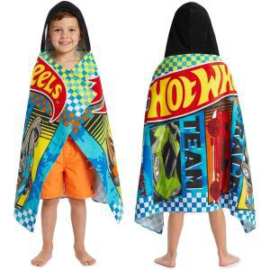 hot wheels cars 남아용 후드가 달린 비치 수영장 타월 (멀티 핫 흡수력이 후드 좋은 부드럽고 면 목욕 판초, 랩, 타월, 만 사이즈 원 2-6세, 휠) 선물
