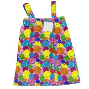 macaron+me 플러시 스파 랩 및 타월 만 스몰, x 스마일 4-5세 네온