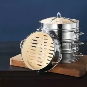 스텐 대나무 찜기 찜통 가정용 뚜껑 대나무찜기 10단 만두