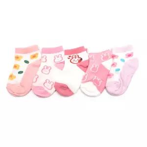 미미망커즈 5켤레 국산 아동 토끼 발목 양말 세트 유아 아기 여아 어린이 키즈 초등 학생 주니어