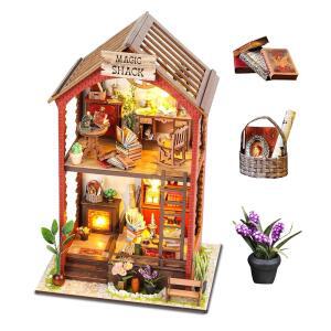 DIY 키트 있는 미니어처 빛이 퍼즐 도서관 인형의 장식 책꽂이 나무 3D