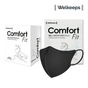 웰킵스 블랙 마스크 데일리 새부리형 컬러 방한 25개입 MNA