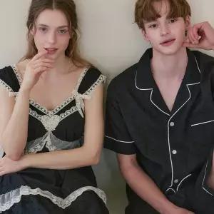 [lunaluz](신세계 사우스시티)커플 조젯 코튼 브라캡 민소매 원피스 잠옷