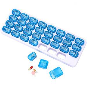 가정용 31칸 휴대용 구급차 독립 상자 키트 31 BLUE 라인 뚜껑 가능 대용량 패밀리