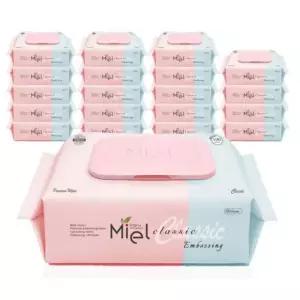 미엘 클래식 물티슈 캡형 100매 (엠보싱), 20개