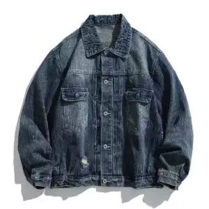 남사친 청 봄가을 코트 칼라 대미지 워싱 솔리드 재킷 트렌드 청자켓 DUCHI1