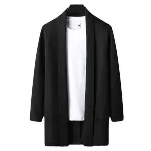 남사친 하프 니트 가을 빅사이즈 트렌치코트 가디건 라운드넥 깔끔한 DUCHI3