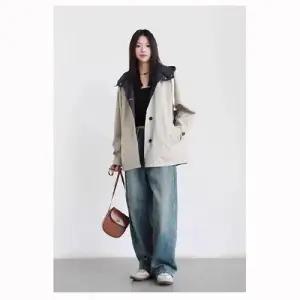 하프 빈티지 가을 후드 코트 여자야구점퍼 오버핏 트렌치 리버시블 ible3