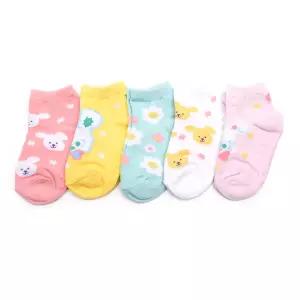 럭키커즈 5켤레 국산 아동 발목 양말 세트 유아 아기 여아 어린이 키즈 초등 학생 주니어