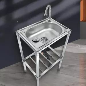 야외 싱크대 이동식 스테인리스 탕비실 개수대 주방 걸레통 세척 대야 워시존