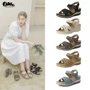 [올리] 펀칭 스트랩 웨지 쿠션 샌들 5cm