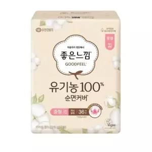좋은느낌 유기농100% 순면 맥시슬림 중형 36개입 4개