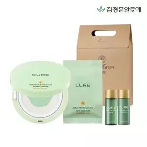 [김정문알로에] 큐어 아쿠아 마일드 선쿠션 리필 기획세트(선쿠션...