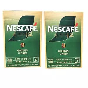 네스카페 수프리모 아메리카노 디카페인 블랙 무설탕 80Tx2개