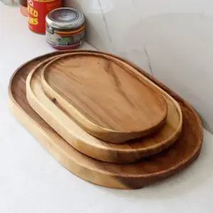 타원형 우드트레이 원목 식탁매트 플레이팅 나무쟁반 테이블장식 식탁소품 식탁장식