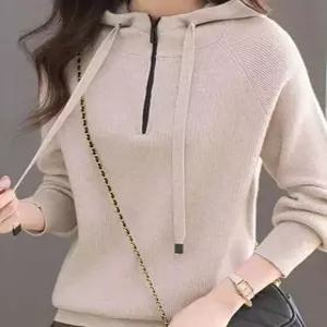 [드레스허그]라세르 하프집업 후드니트