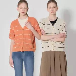 [머스트비][머스트비(MUSTBE)] 단가라 하찌 브이넥 가디건 (택가격 74000원)