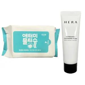 헤라 리프레싱 클렌징 폼 50ml 4개+애터미 물티슈 20매
