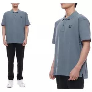 [메종키츠네]25SS 남성 볼드 폭스헤드 패치 폴로 반팔티셔츠 (MM00210KJ7010 0081 25S