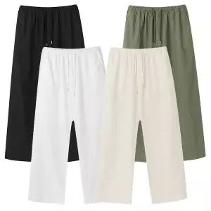 [리빌모아]남자 디오 린넨 와이드 밴딩팬츠 AT-PTS-Q002-카키