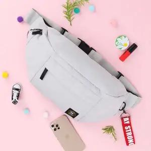 [하프클럽/]무지 심플 힙색 웨이스트백 크로스백 라이트그레이