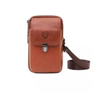 [하프클럽/]빈티지 가죽 핸드폰 가방 크로스백 미니 라이트브라운