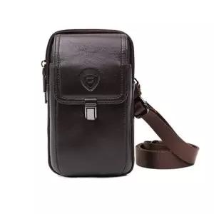 [하프클럽/]빈티지 가죽 핸드폰 가방 크로스백 미니 다크브라운
