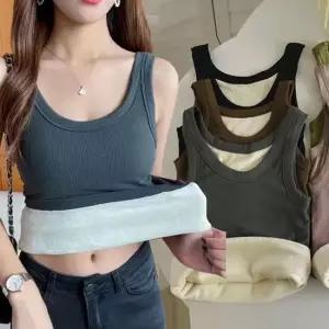 그래피 기모 발열 라운드넥 골지 롱 나시 민소매