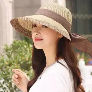 돌돌이 라피아 썬캡 여성 휴양지 모자 리본 라탄 버킷햇