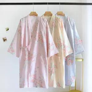 올데이 여름 플로럴 샤워가운 호텔 라운지 홈웨어 로브 가운 목욕가운