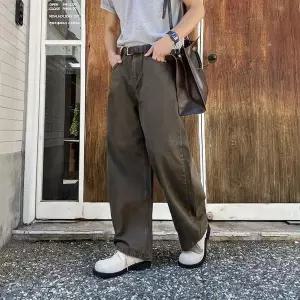 [셀러허브]남자 와이드 팬츠 커브드 치노 코튼 바지 (S41015987)
