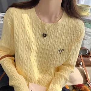 [몽벨리즈]케이블꽈배기리본니트 mde2302649