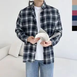 남성 오버핏 체크 패턴 셔츠 DM-SHA-QGPPSH724M