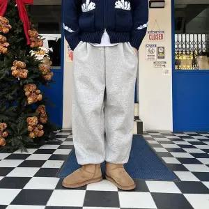 [셀러허브]남자 조 거팬츠 와이드 겨울 기모 트레이닝 바지 (S43384243)