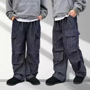 [셀러허브]와이드 카고 팬츠 밴딩 남자 코듀로이 겨울 바지 (S45273229)