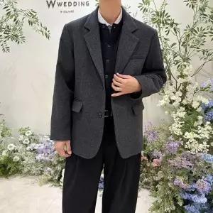 남자 오버핏 블레이져 겨울 울 자켓