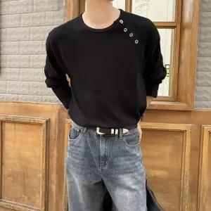 남자 헨리넥 티셔츠 와플 이너 긴팔