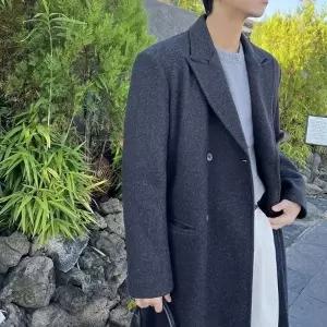 남자 겨울 더블 롱 코트 퀼팅 아우터