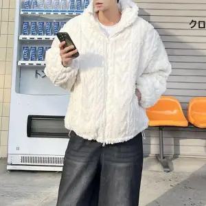 케이블 밍크 퍼 후드 패딩 점퍼