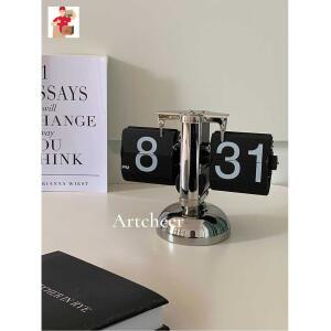 빈티지 탁상용 플립 캘린더 조명 캐비닛 페인팅 사무실 평생 탁상달력 핸드크랭크