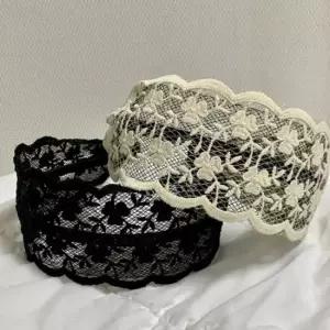 화사한 레이스 꽃 무늬 머리띠 헤어밴드 소녀 반다나 리본헤어밴드 에스닉패턴